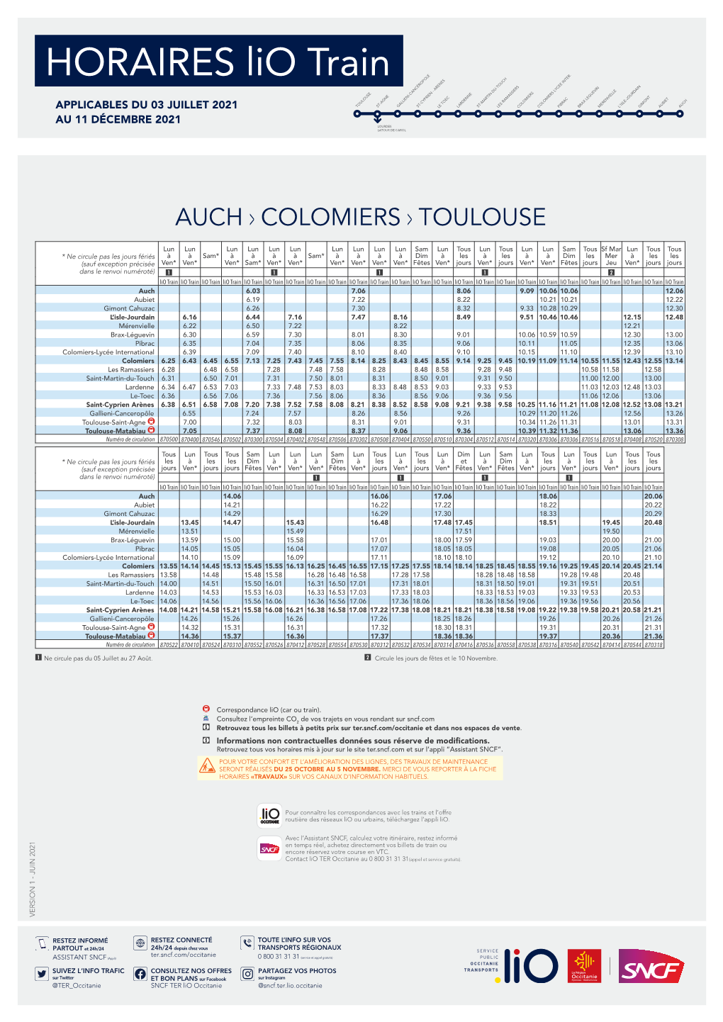 HORAIRES Lio Train