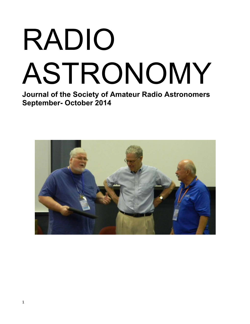 Journal of the Society of Amateur Radio Astronomers September