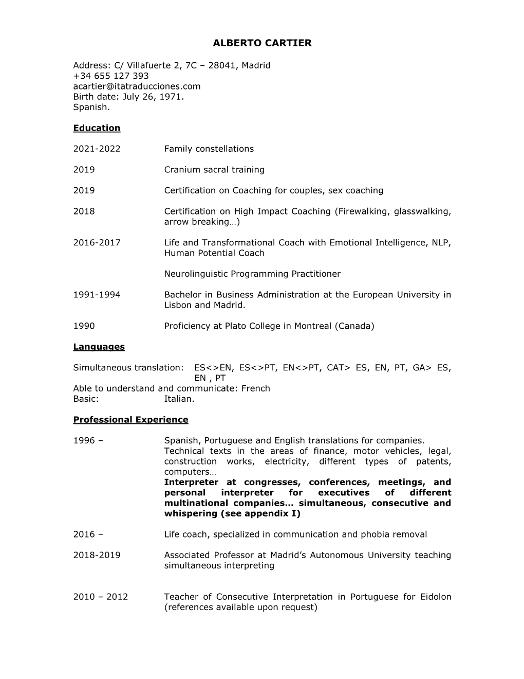 Curriculum Vitae