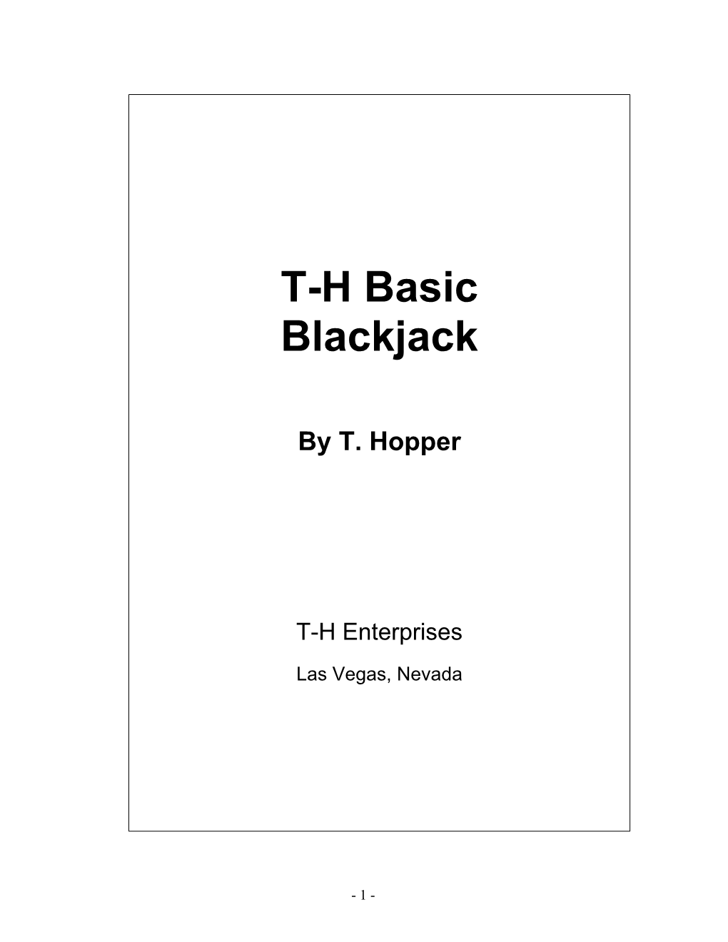 T-H Basic Blackjack