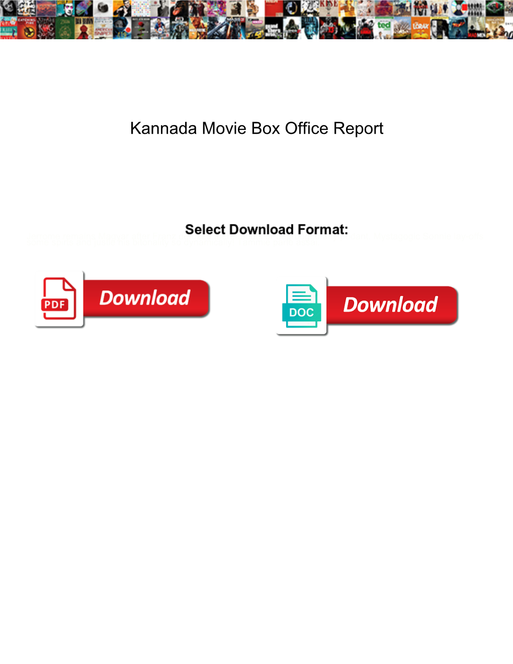 Kannada Movie Box Office Report