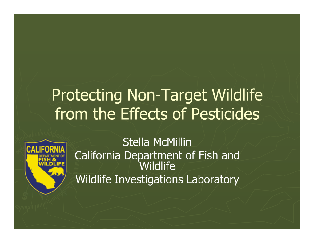 Protecting Non-Target Wildlife from the Effects of Pesticides