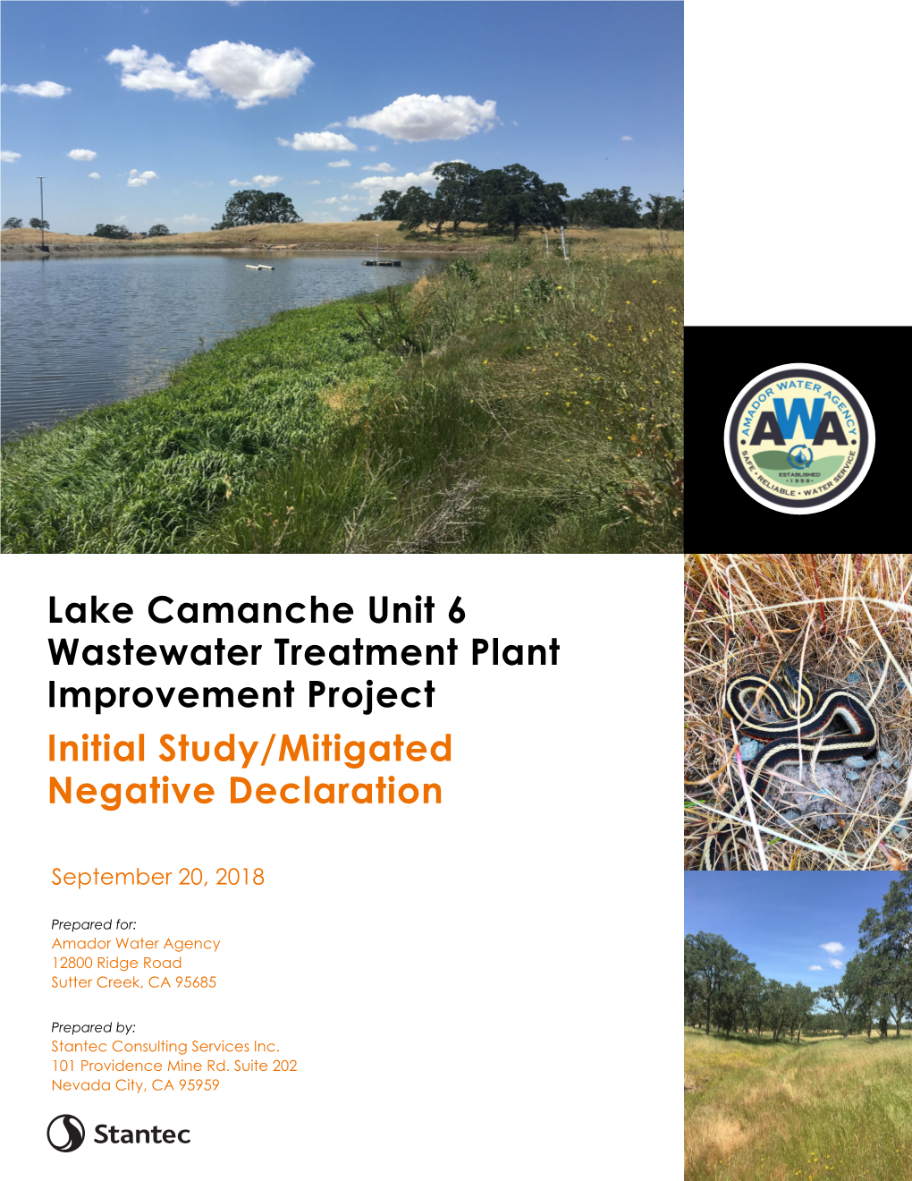 Lake Camanche Unit 6 Wastewater Treatment Plant Improvement Project Initial Study/Mitigated Negative Declaration
