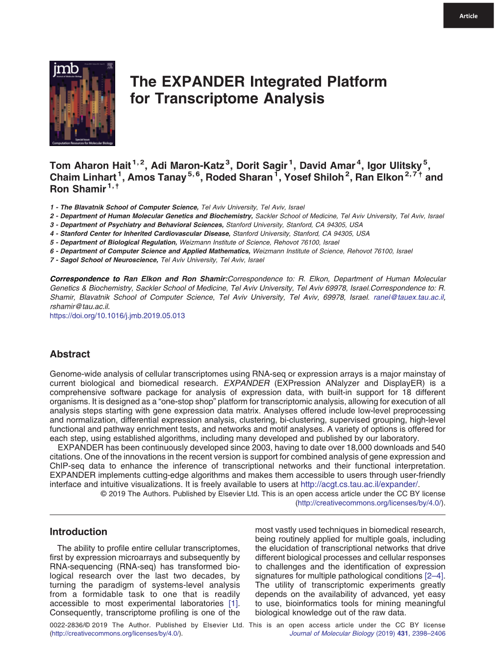 The EXPANDER Integrated Platform for Transcriptome Analysis