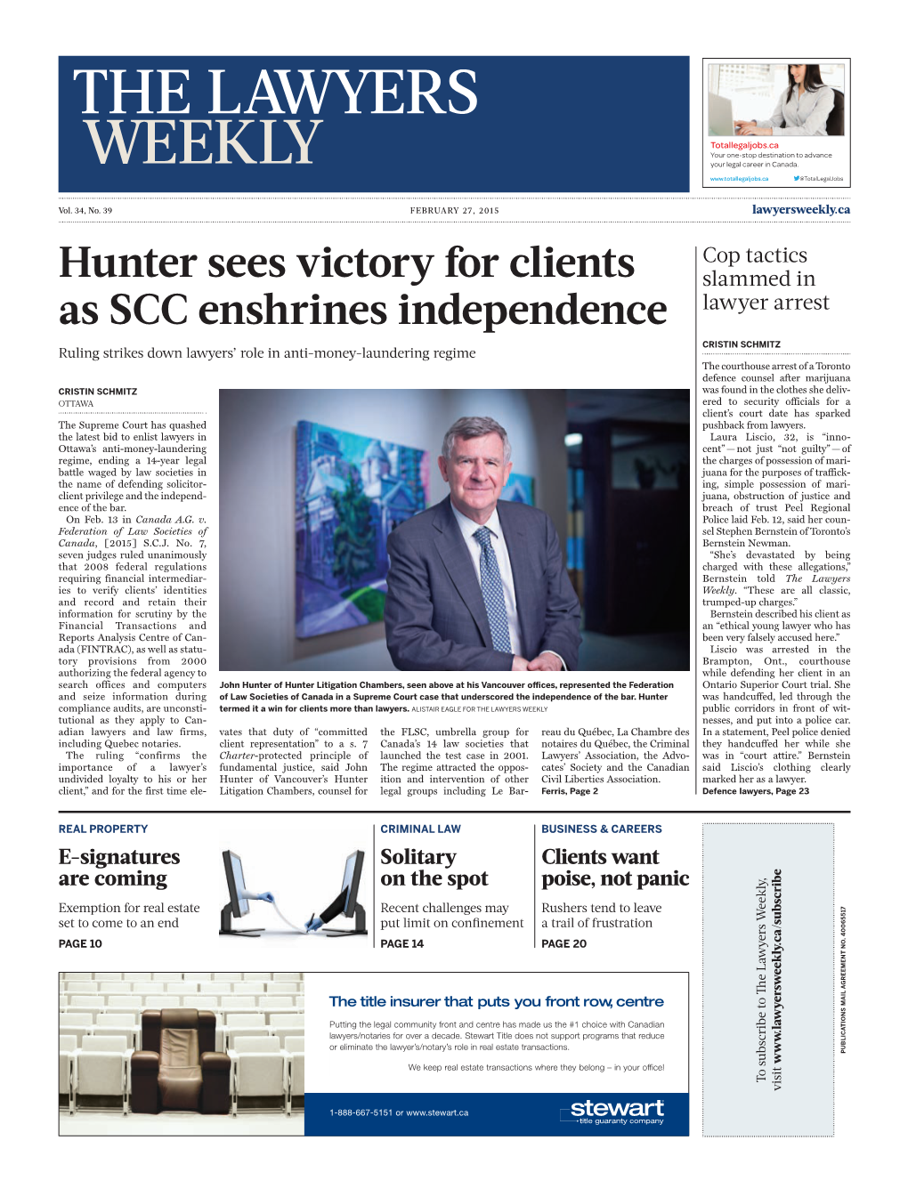 Hunter Sees Victory for Clients As SCC Enshrines Independence