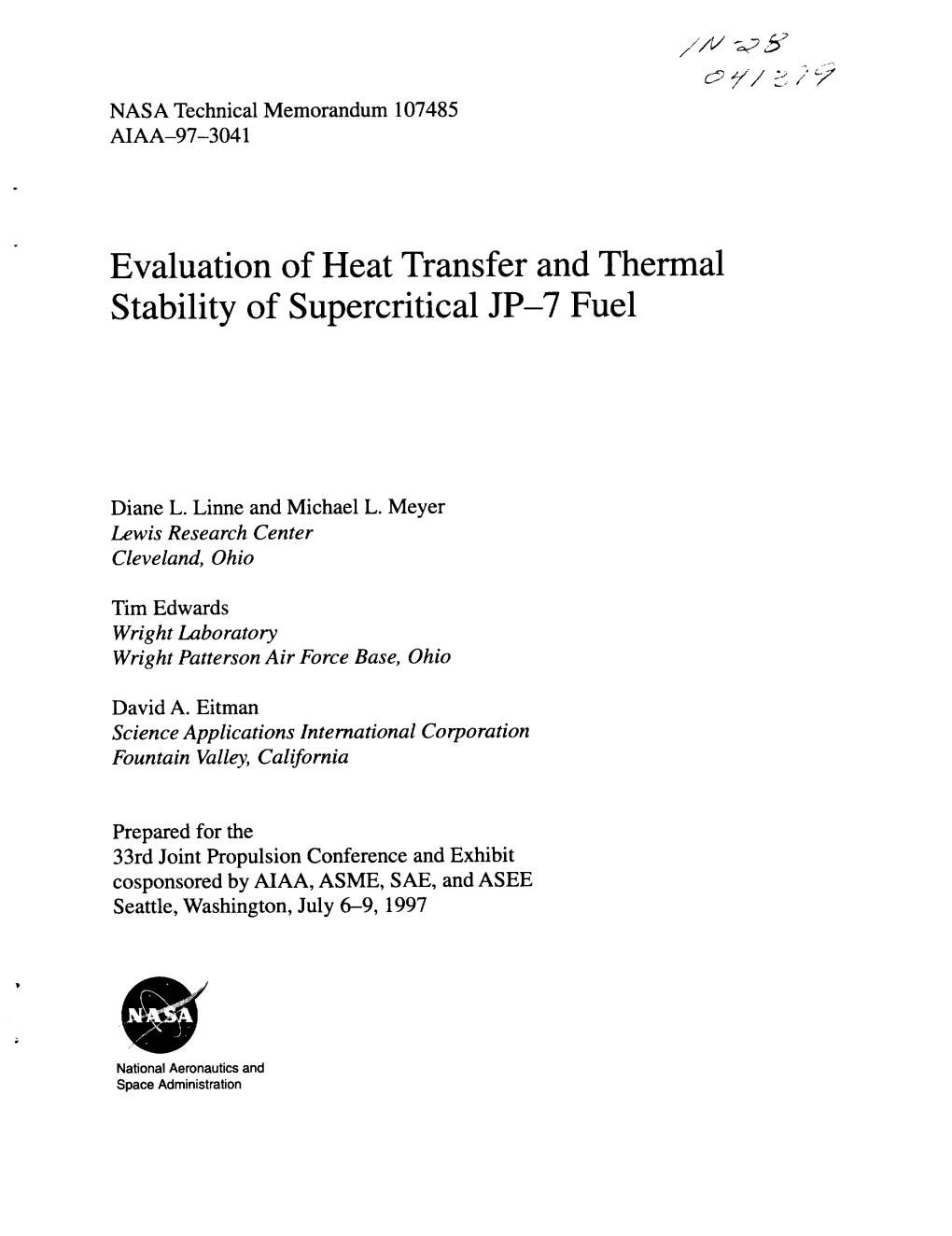 Evaluation of Heat Transfer and Thermal Stability of Supercritical JP-7 Fuel