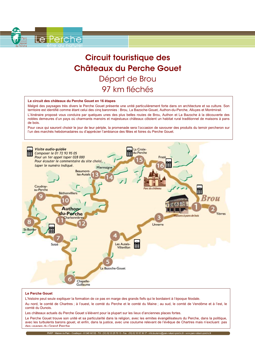 Circuit Touristique Des Châteaux Du Perche Gouet Départ De Brou 97 Km Fléchés