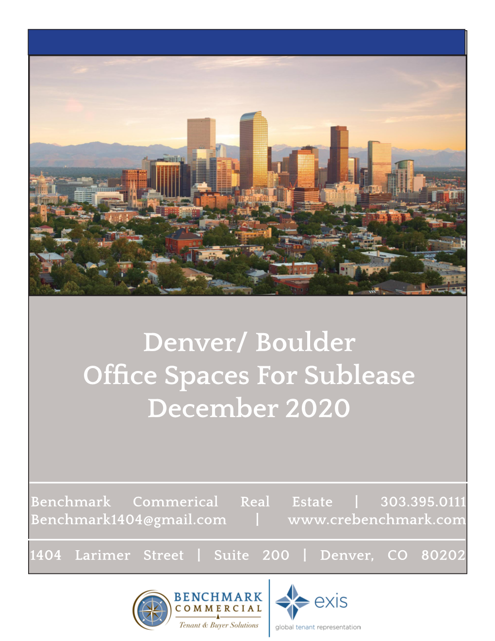 Denver/ Boulder Office Spaces for Sublease December 2020