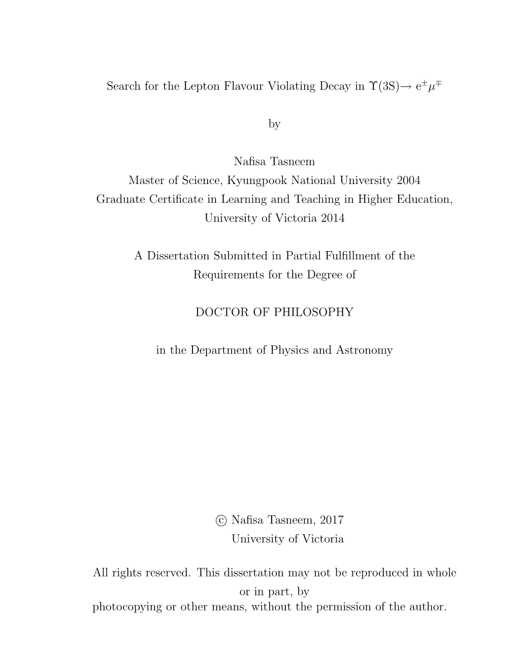 Search for the Lepton Flavour Violating Decay in Υ(3S)→ E Μ By