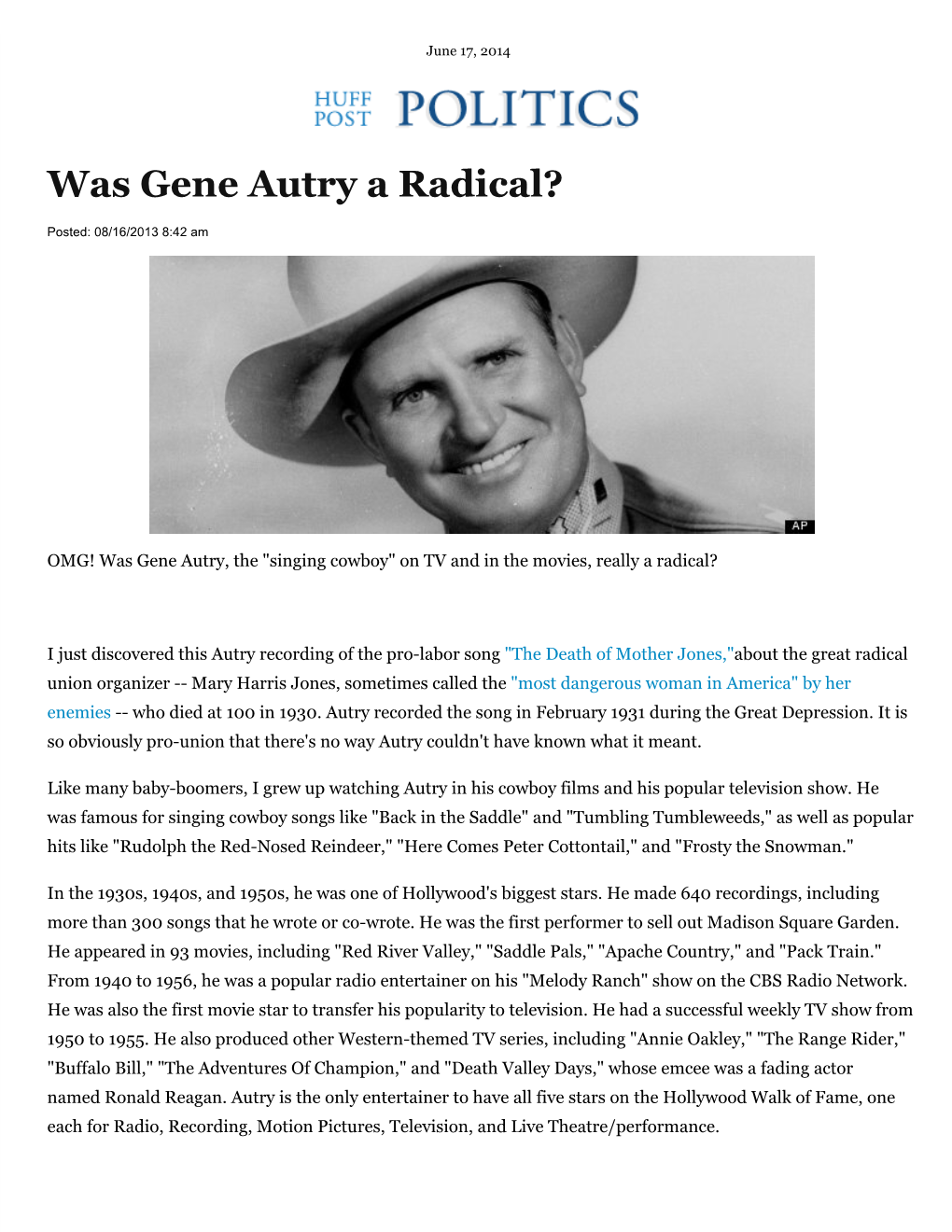 Was Gene Autry a Radical?