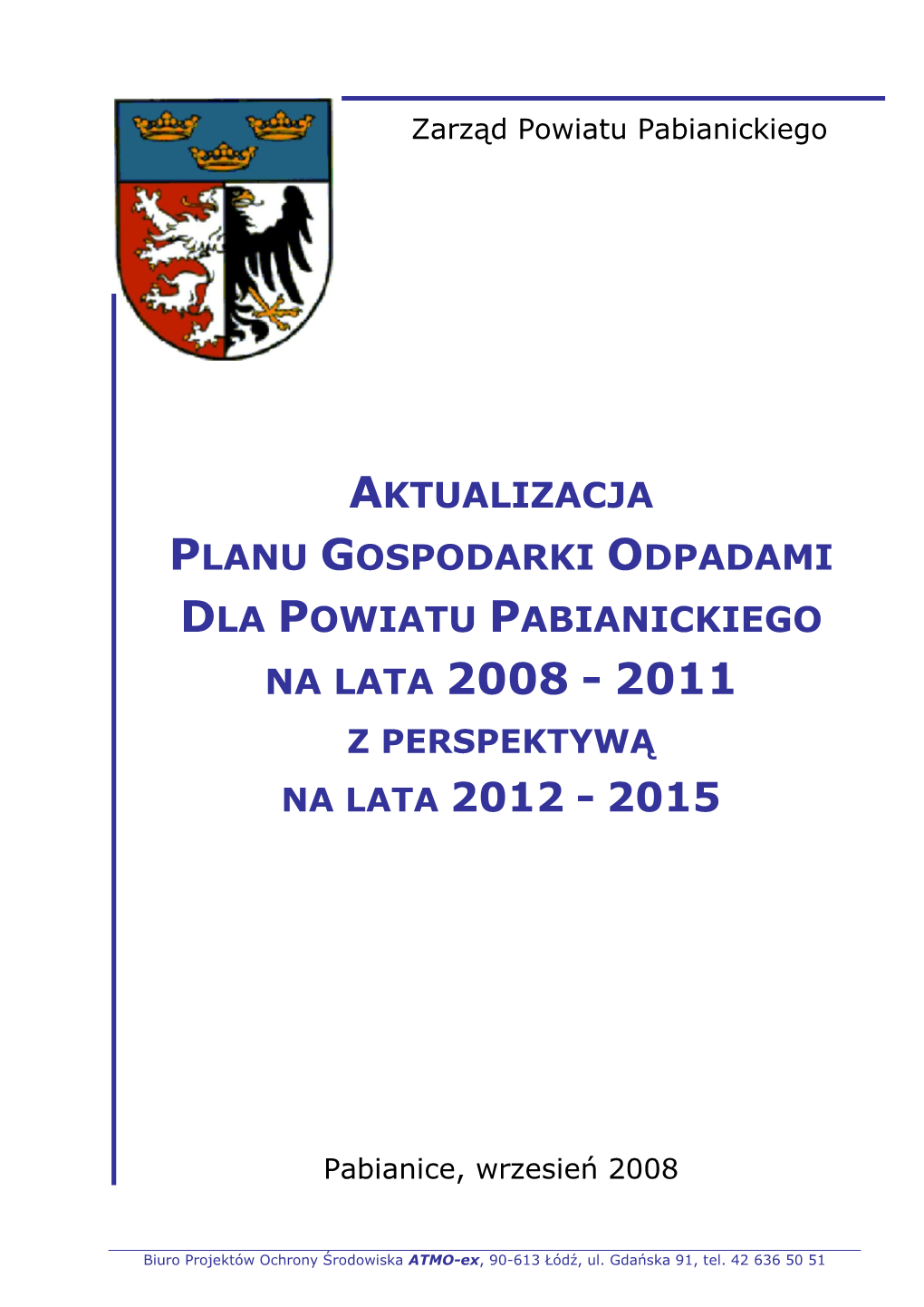 Plan Gospodarki Odpadami Na Lata 2008-2011