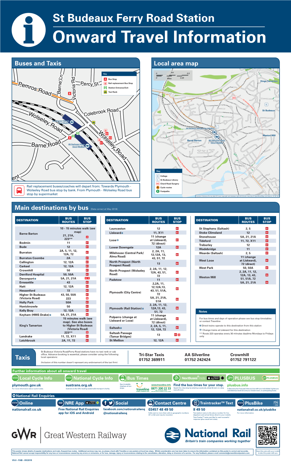 Local Area Map Buses and Taxis Main