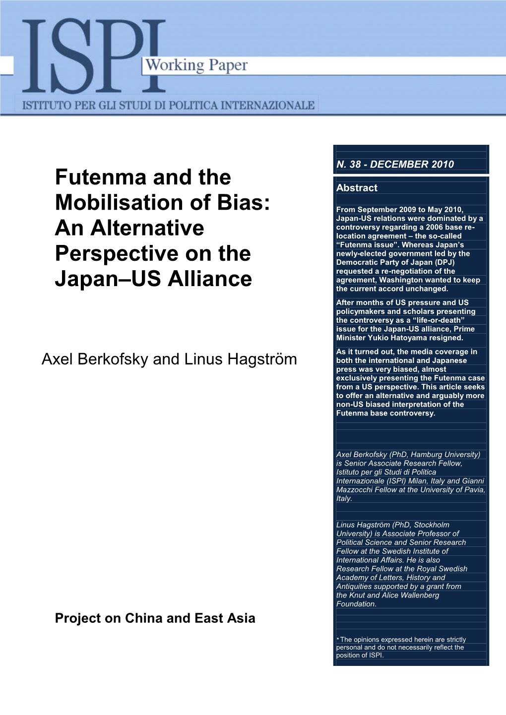 Futenma and the Mobilisation of Bias