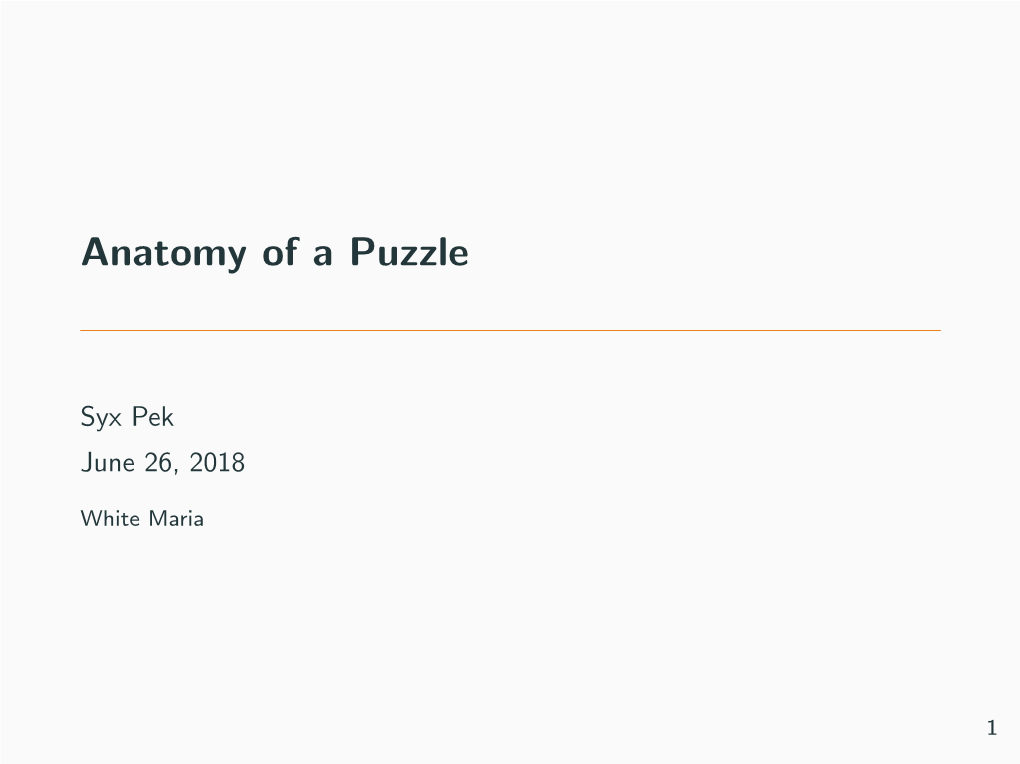 Anatomy of a Puzzle