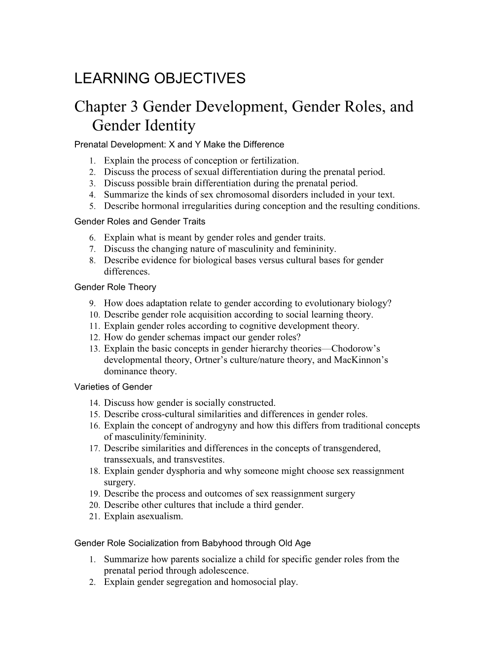 Chapter 3 Gender Development, Gender Roles, and Gender Identity