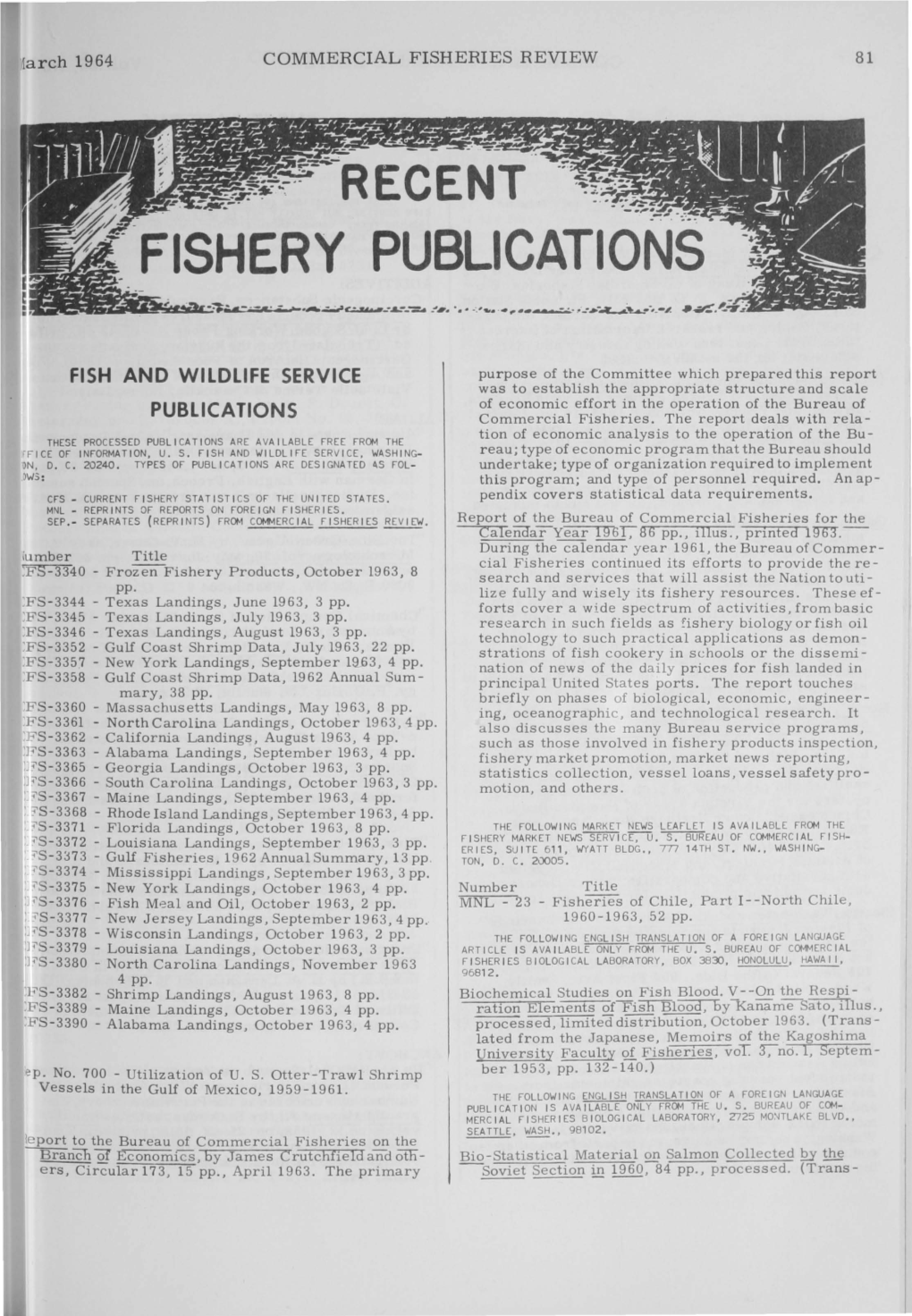 Recent Fishery Publications