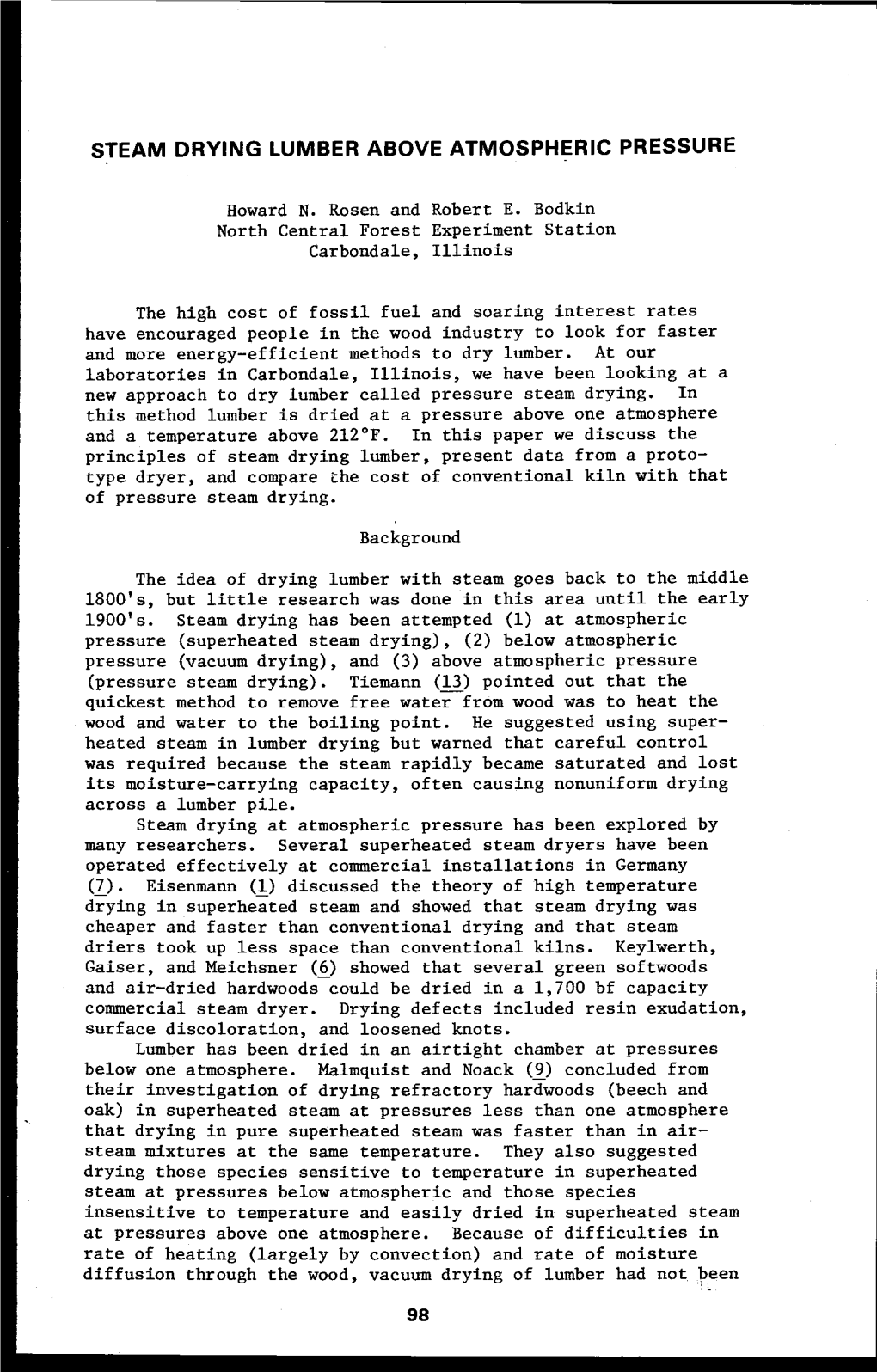 Steam Drying Lumber Above Atmospheric Pressure 98