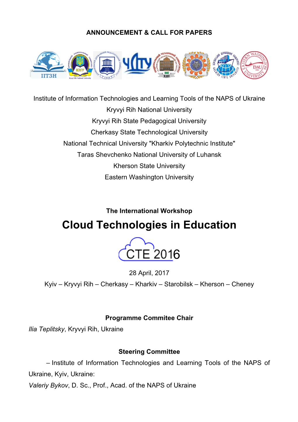 Cloud Technologies in Education