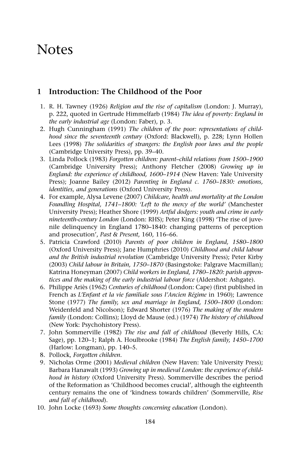 1 Introduction: the Childhood of the Poor