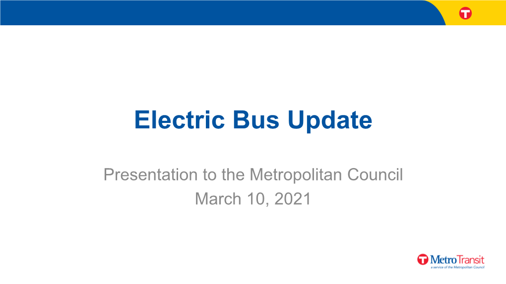 Electric Bus Update