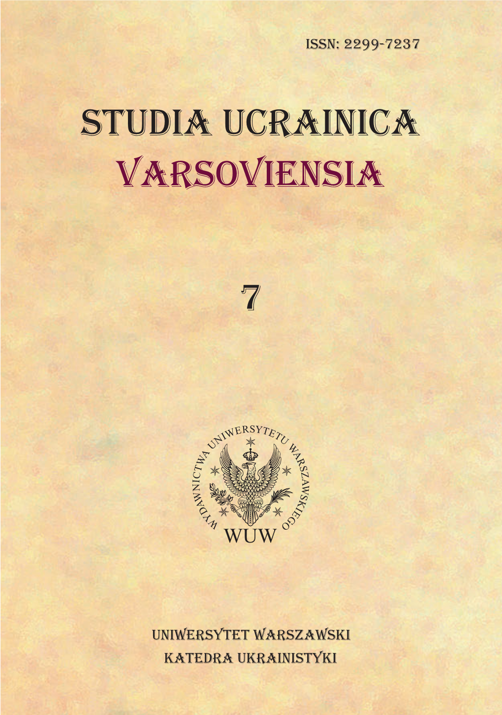 Studia Ucrainica Varsoviensia 2019/7