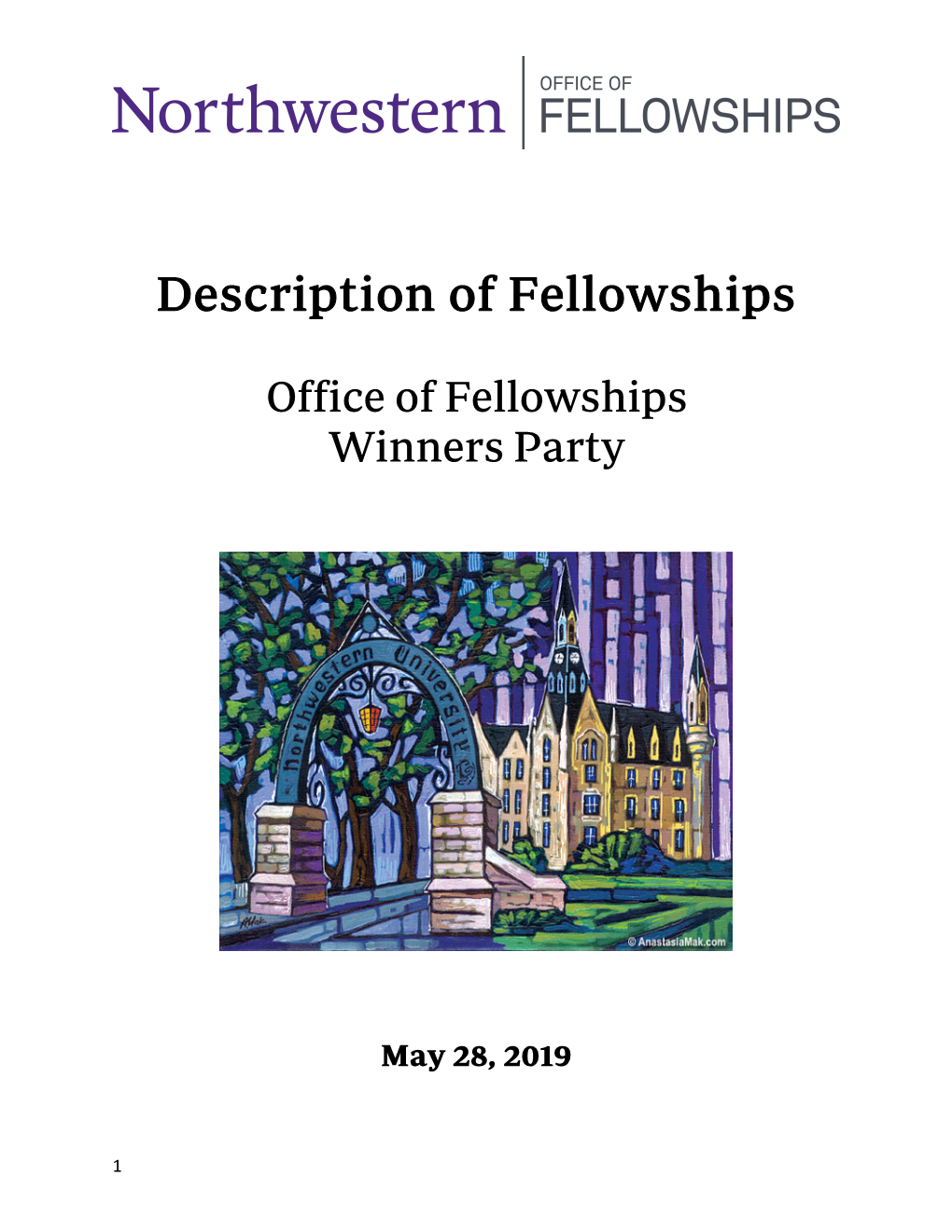 Fellowship Descriptions 2018–19 Winners