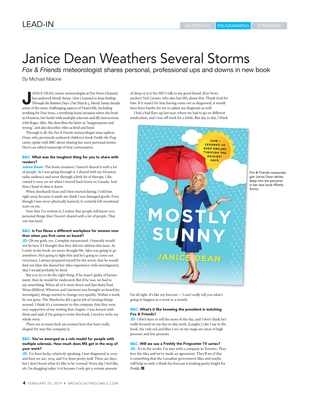Janice Dean Weathers Several Storms Fox & Friends Meteorologist Shares Personal, Professional Ups and Downs in New Book by Michael Malone