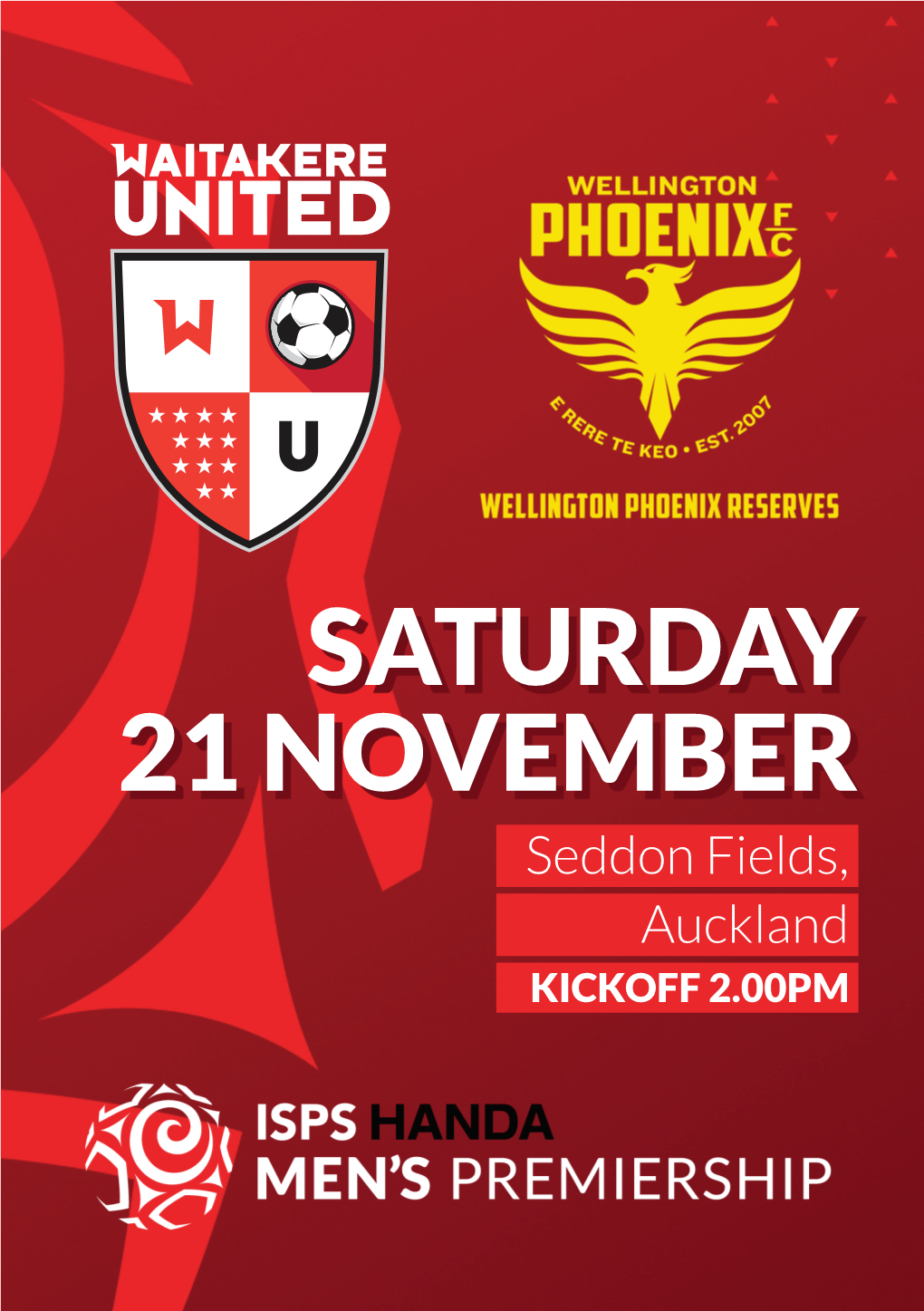 Match Program | Waitakere United V Wellington Phoenix 21-Nov-20