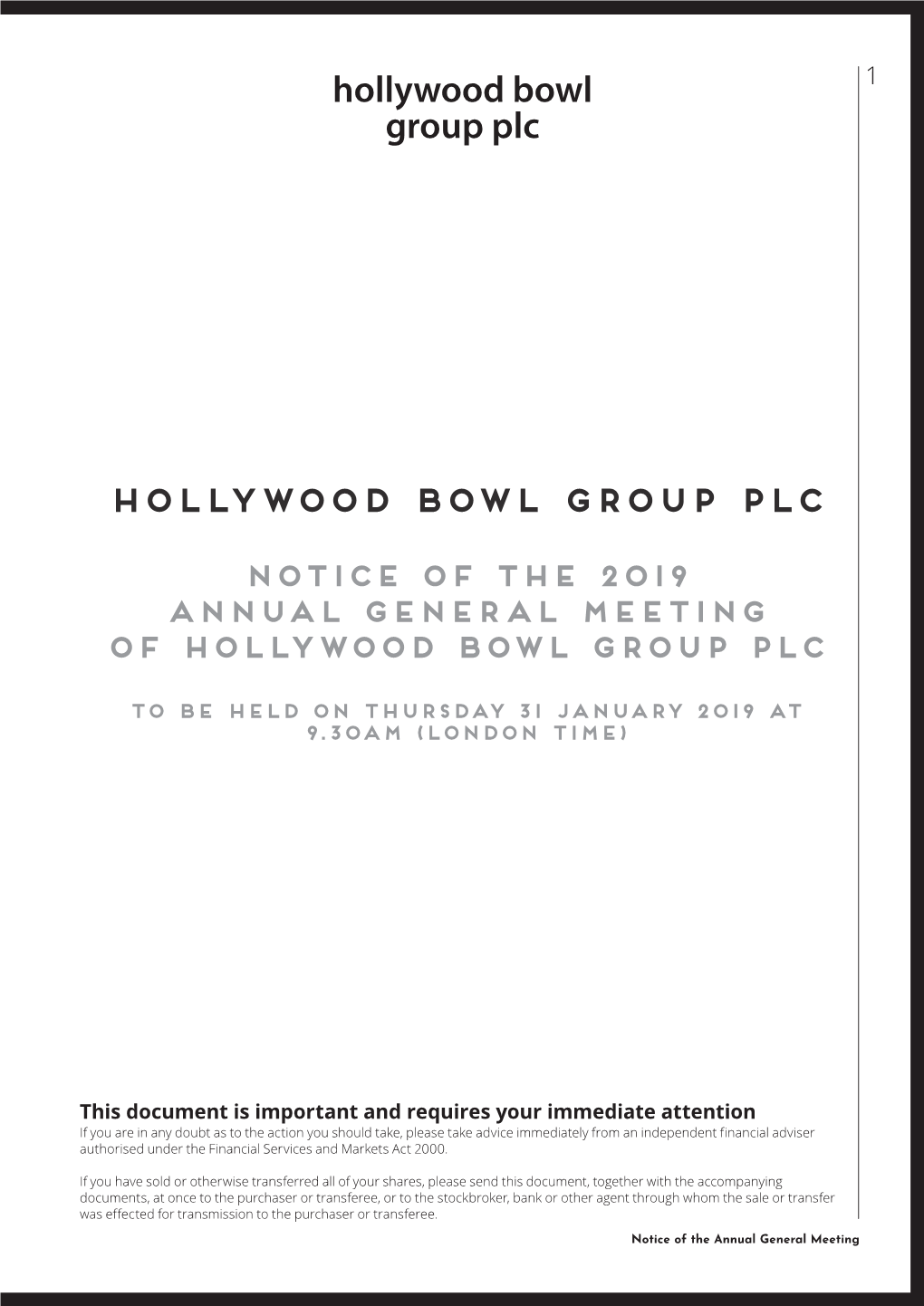 Hollywood Bowl Group Plc