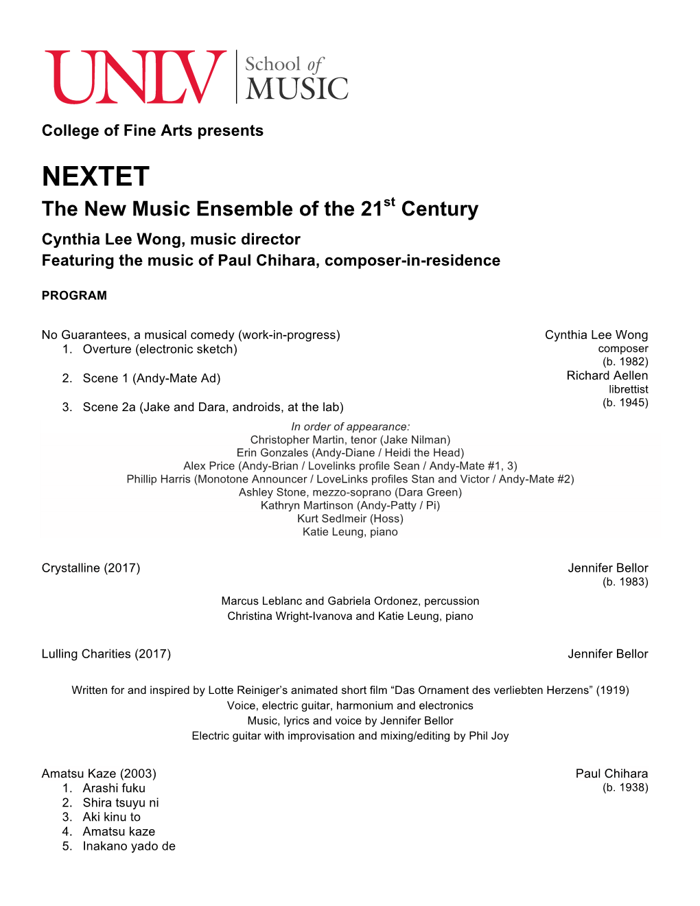 NEXTET St the New Music Ensemble of the 21 Century