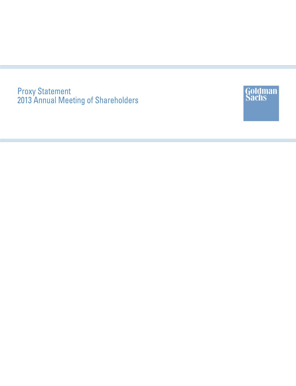 Proxy Statement for 2013 Annual Meeting of Shareholders