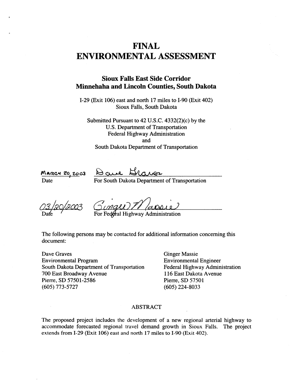 2003 Environmental Assessment