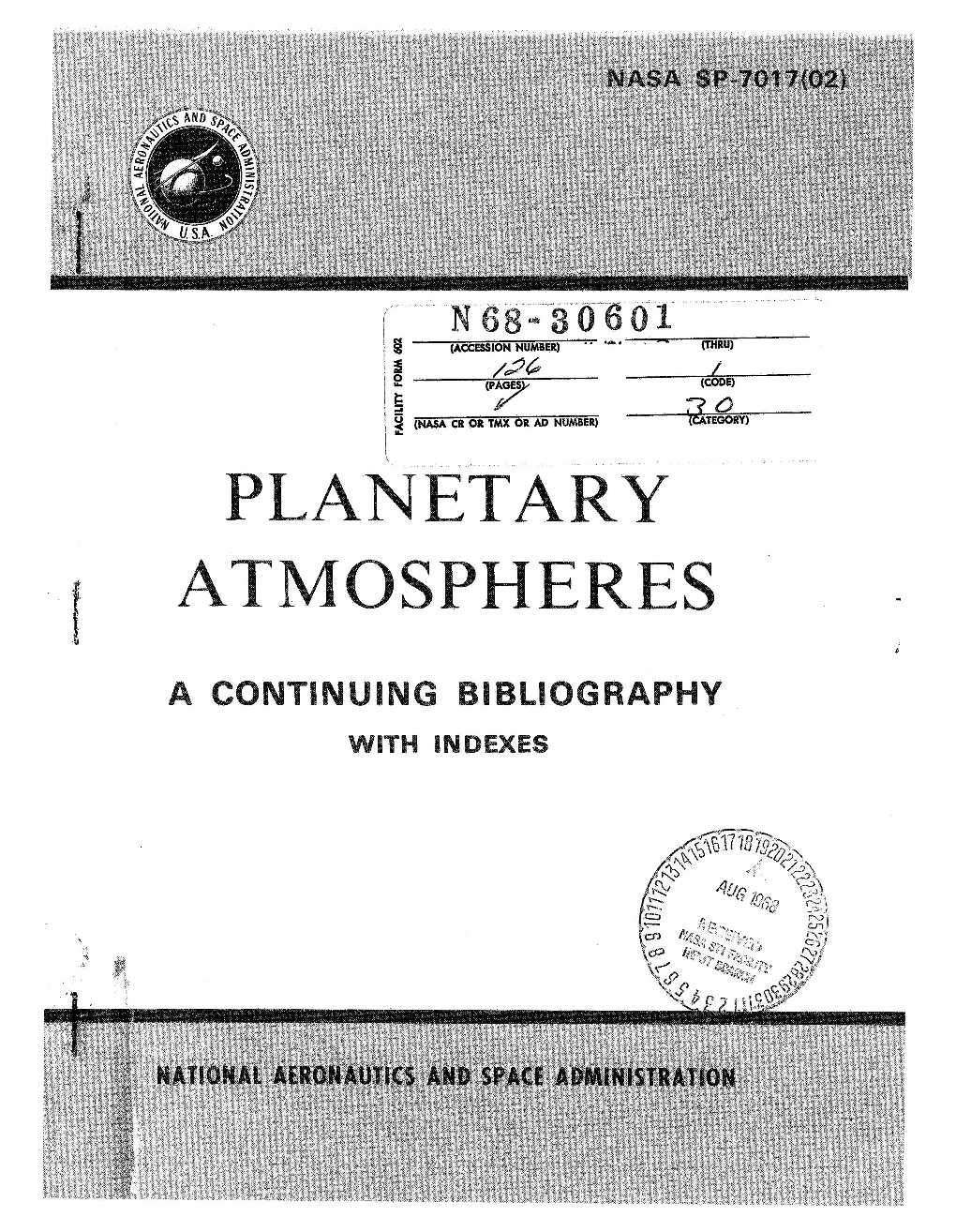 Accession Number) 3 (Nasa Cr Or Tmx Or Ad Number