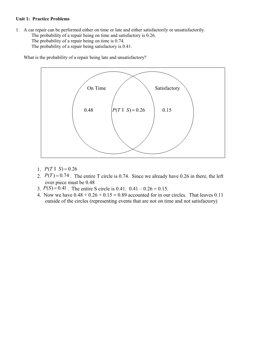 Unit 1: Practice Problems