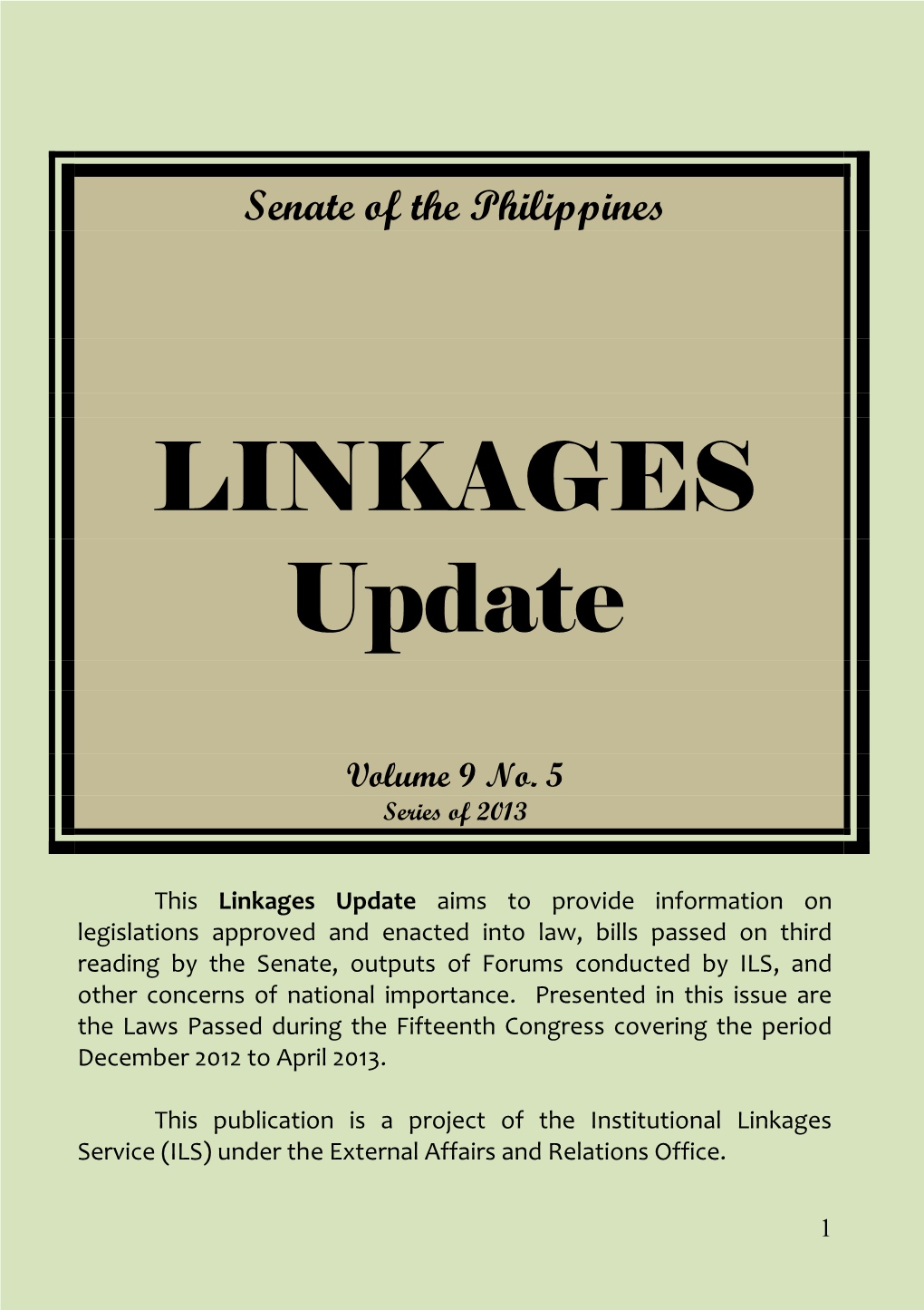 LINKAGES Update