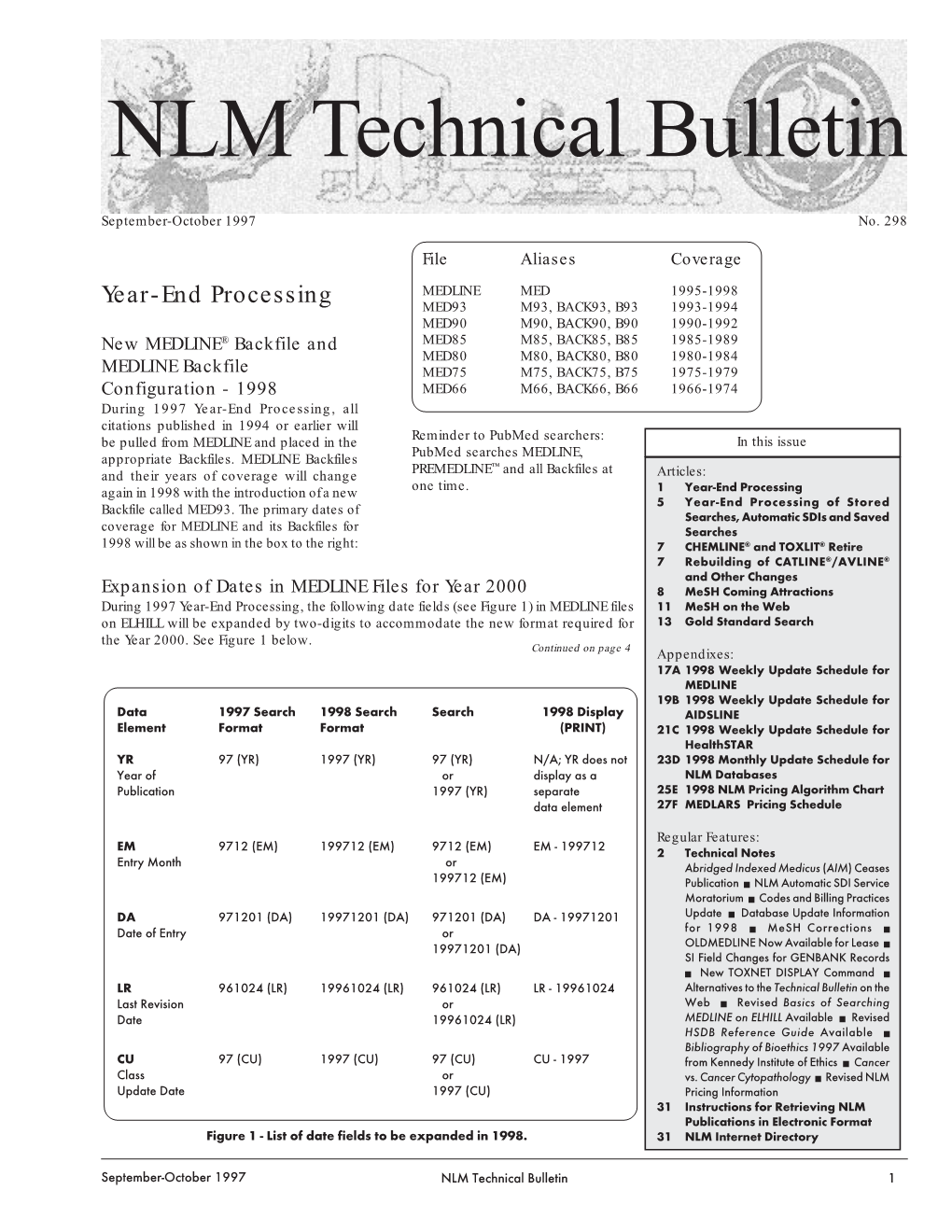 NLM Technical Bulletin, September-October 1997