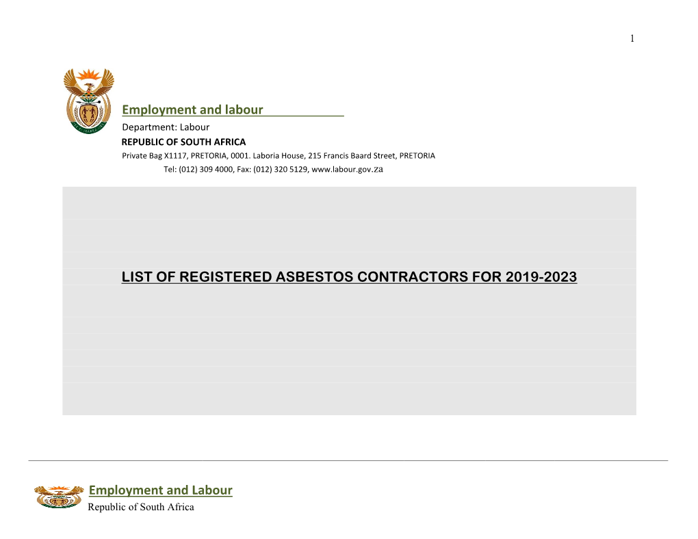 March 2019-October 2020 Registered Asbestos