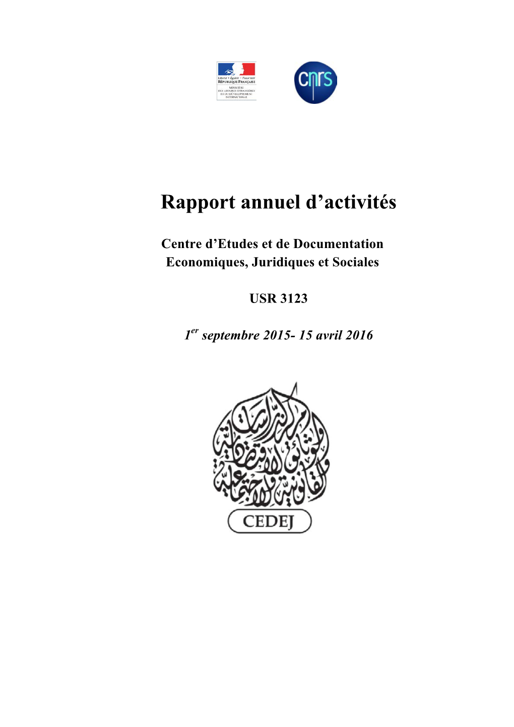 Rapport Annuel D'activités