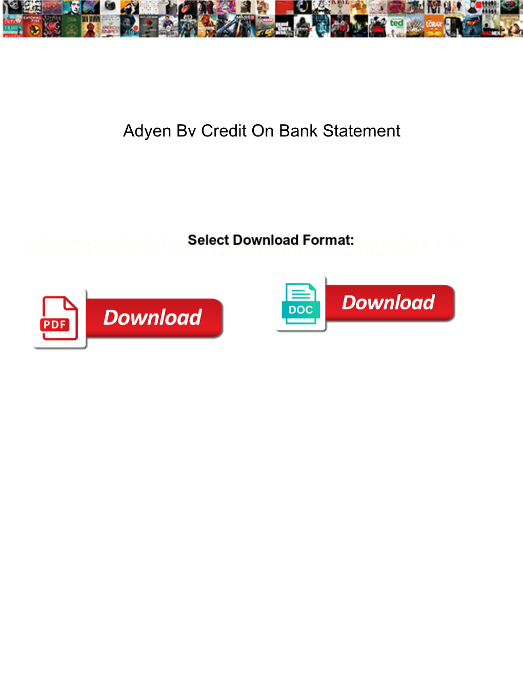 Adyen Bv Credit on Bank Statement