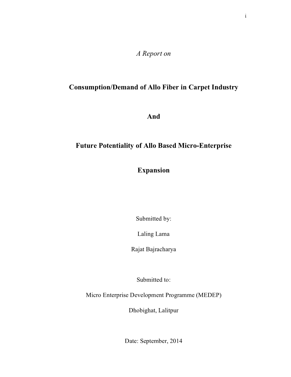 Consumption/Demand of Allo Fiber in Carpet Industry