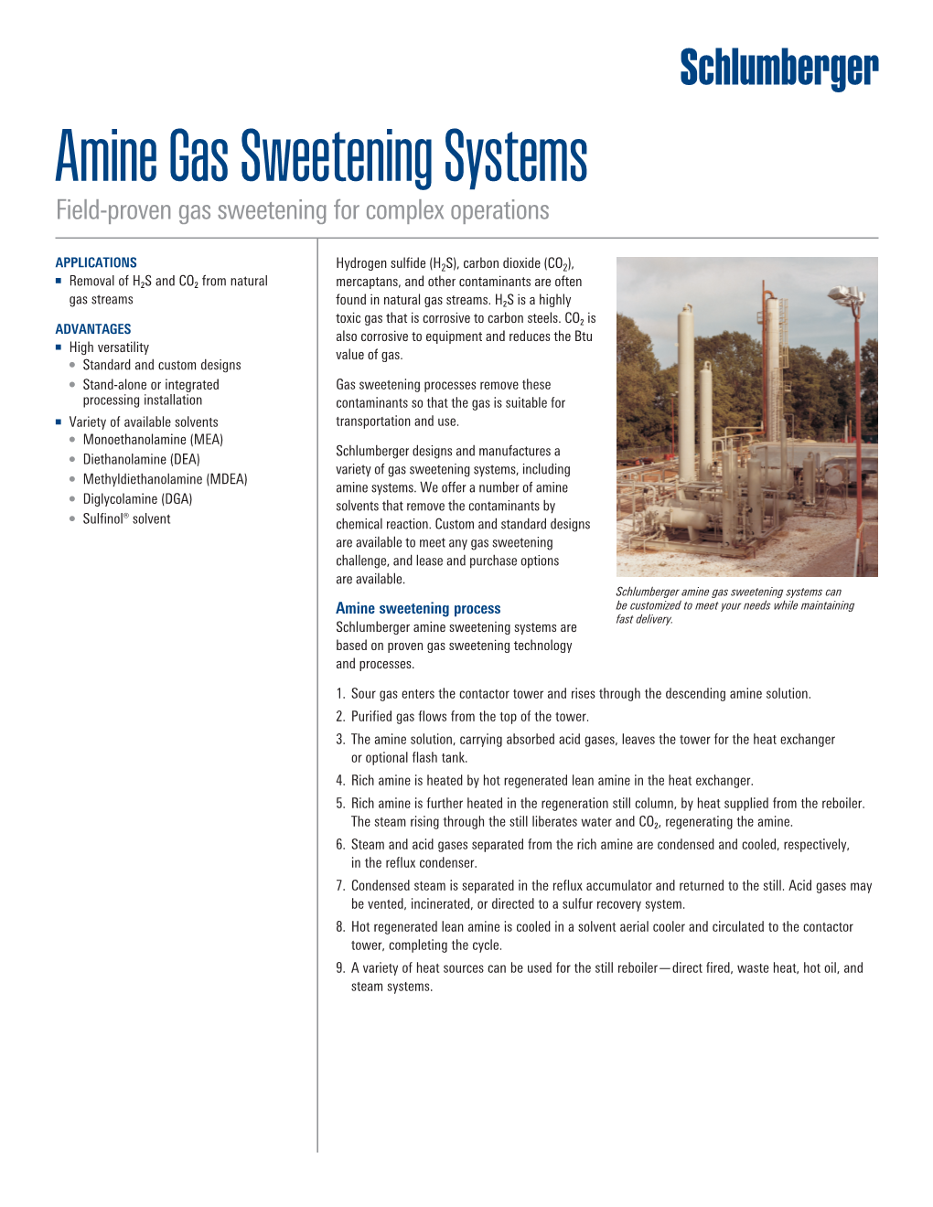 Amine Gas Sweetening Systems Field-Proven Gas Sweetening for Complex Operations