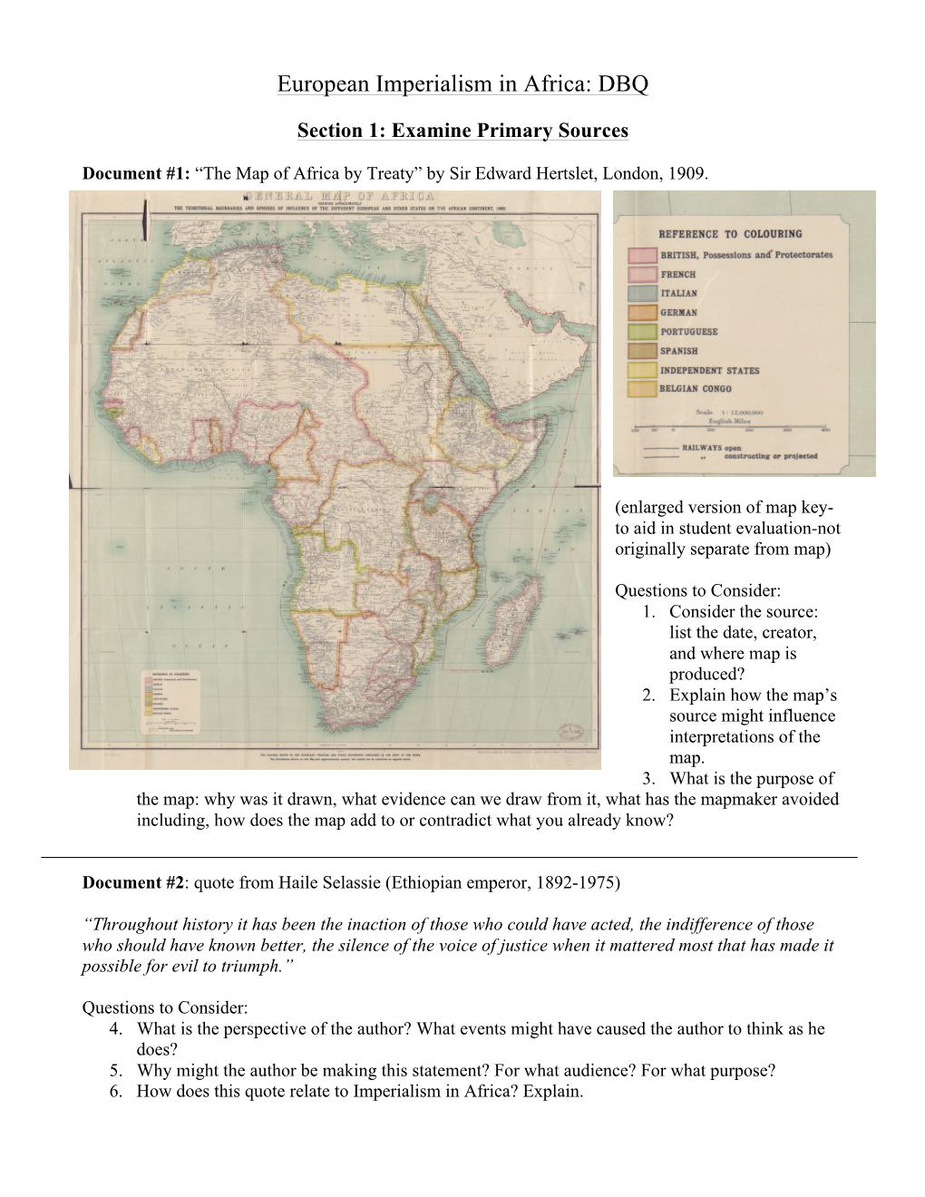 European Imperialism in Africa: DBQ