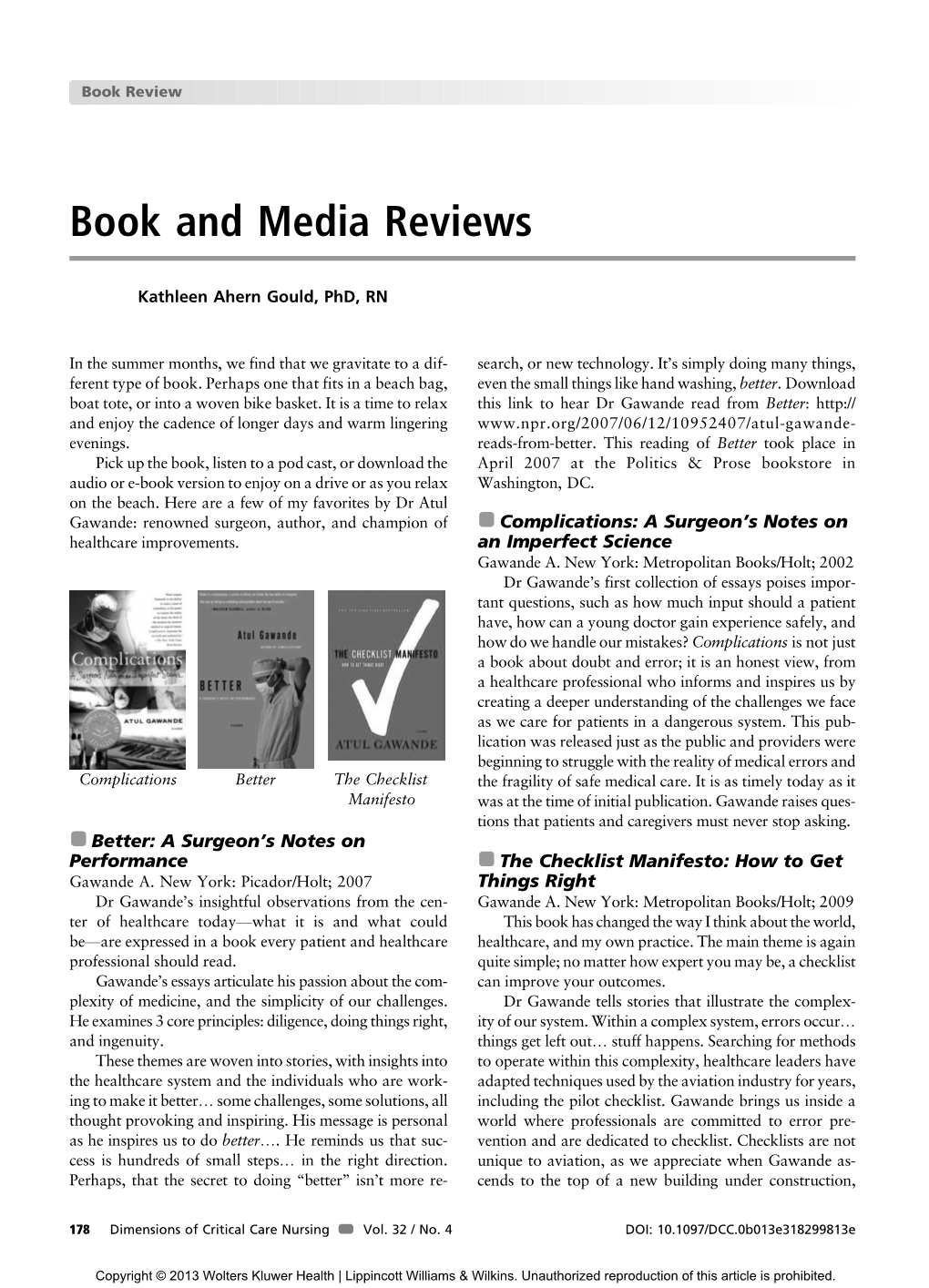 Book and Media Reviews