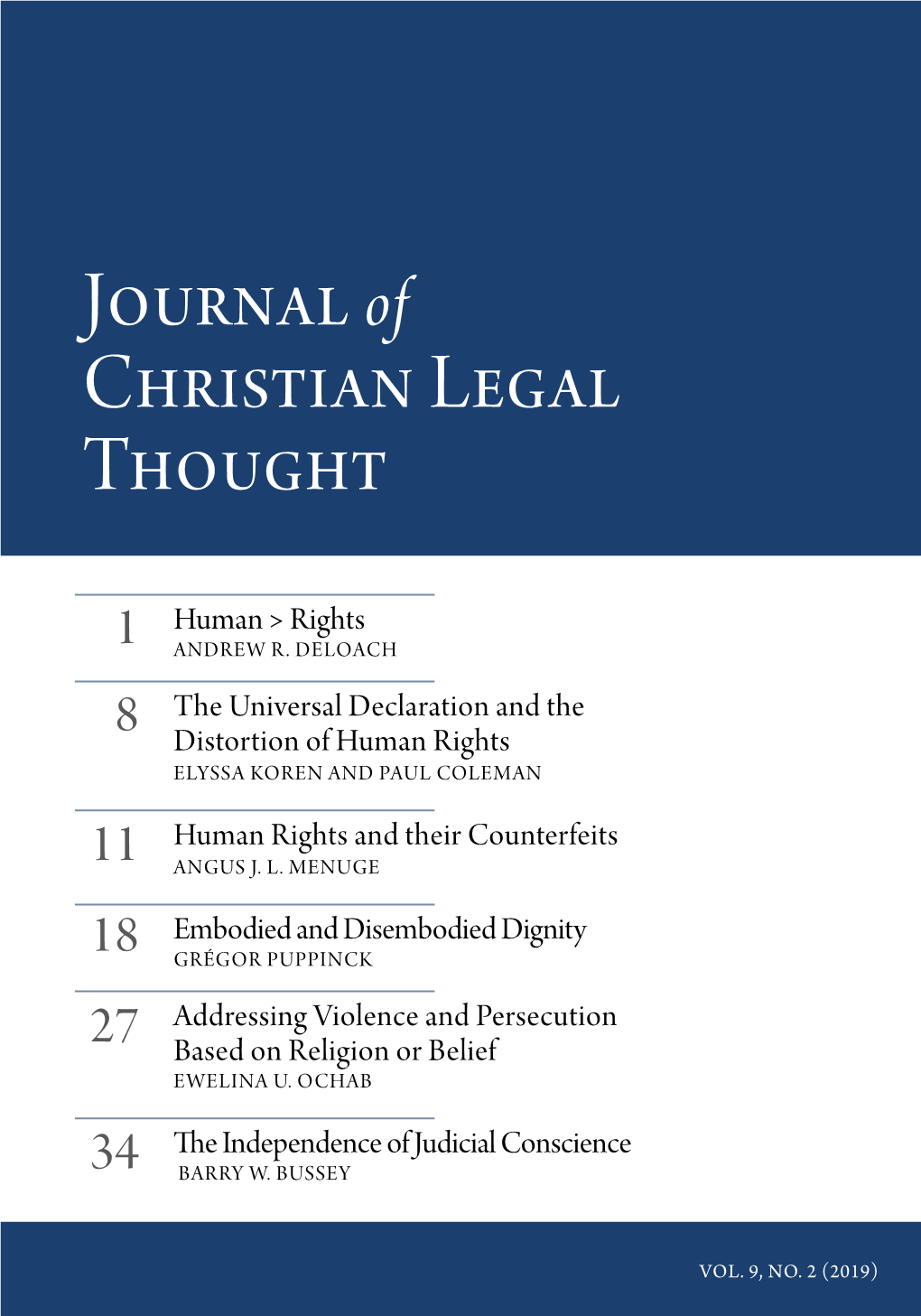 Journal of Christian Legal Thought