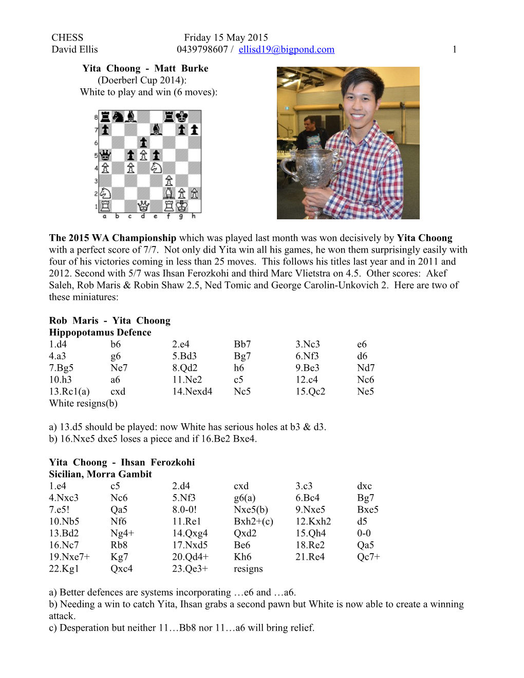 Looking Through Various English-Speaking Chess Web Sites, I Am Always on the Look-Out For