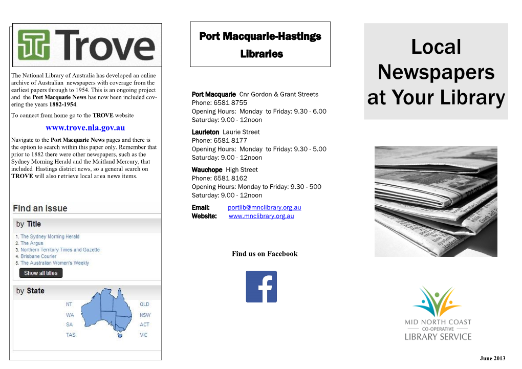 Local Newspapers at Your Library