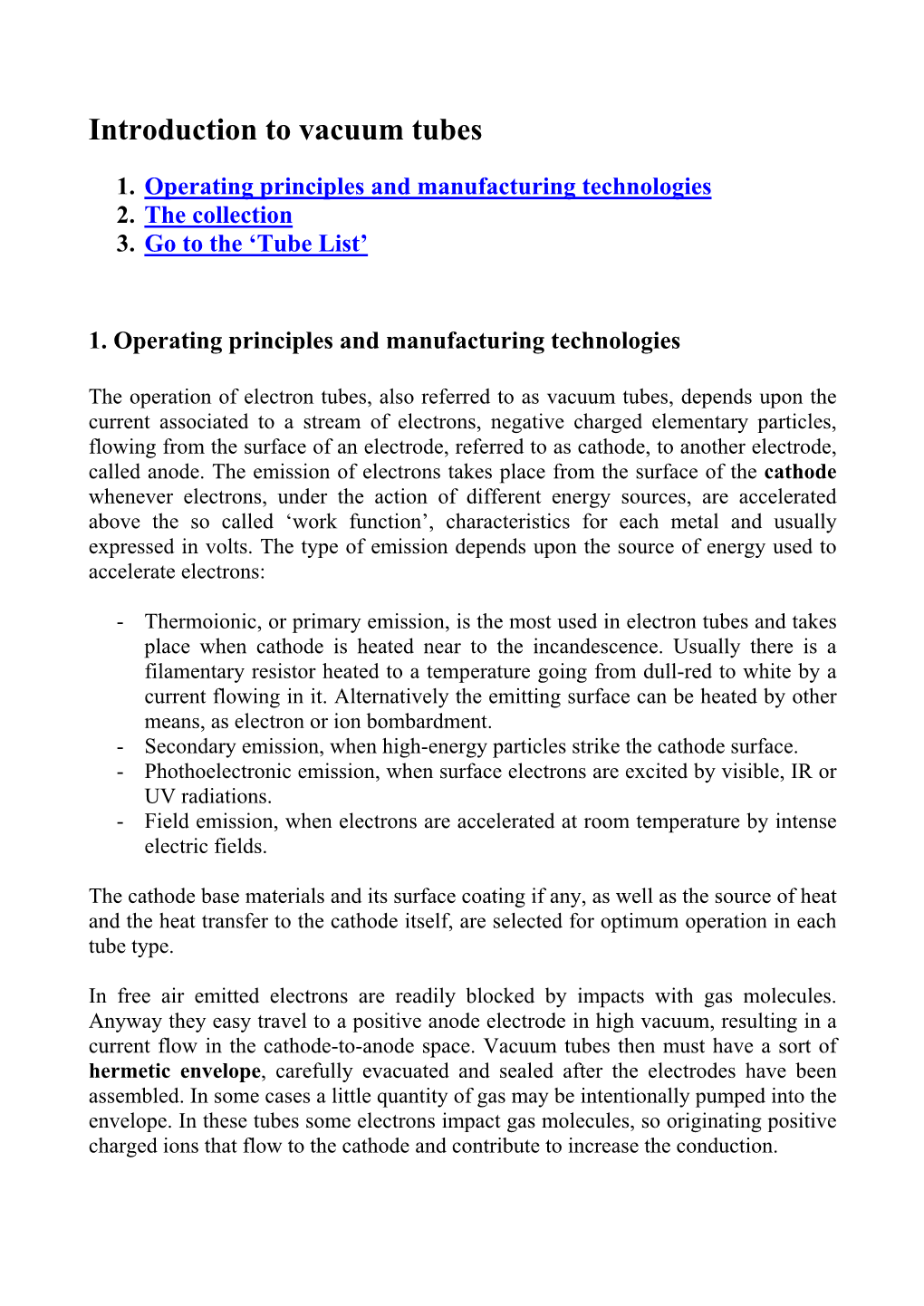 Introduction to Vacuum Tubes
