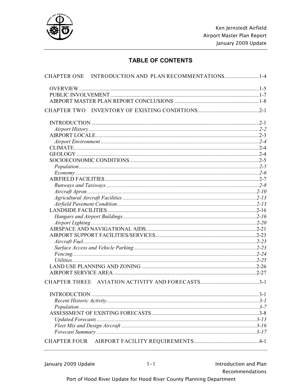 Chapter One Introduction and Plan Recommentations