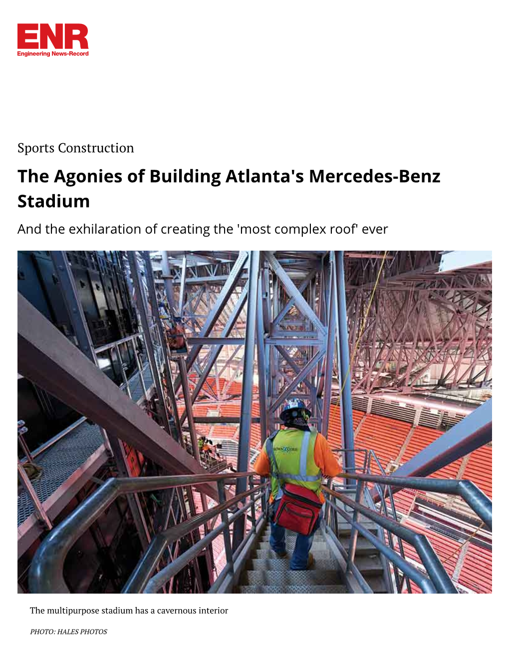 Sports Construction the Agonies of Building Atlanta's Mercedes-Benz Stadium and the Exhilaration of Creating the 'Most Complex Roof' Ever