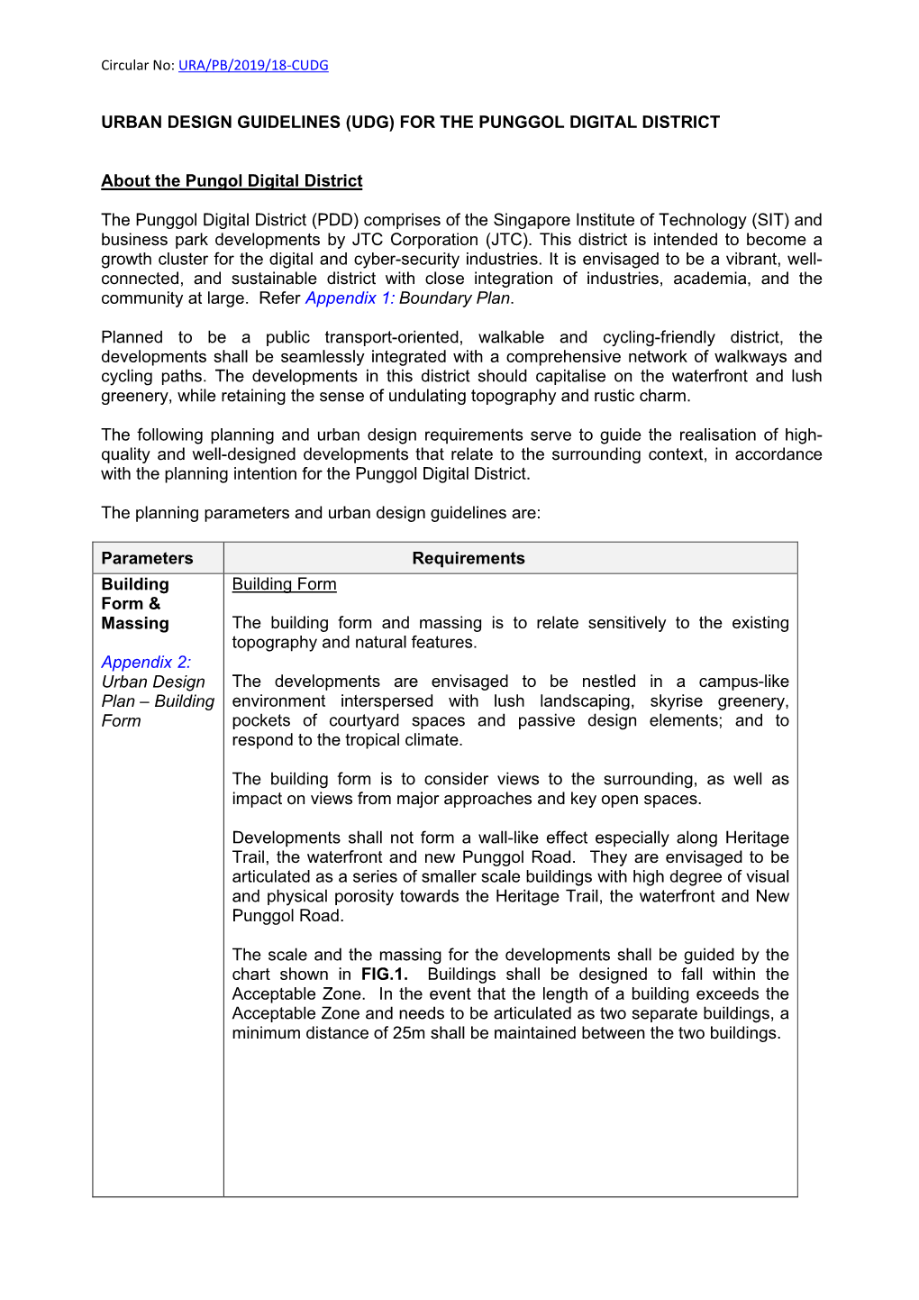 Urban Design Guidelines (Udg) for the Punggol Digital District